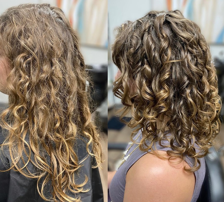 Curly hair done by the curly hair experts at Rocol Beauty Studio in Charlotte, NC