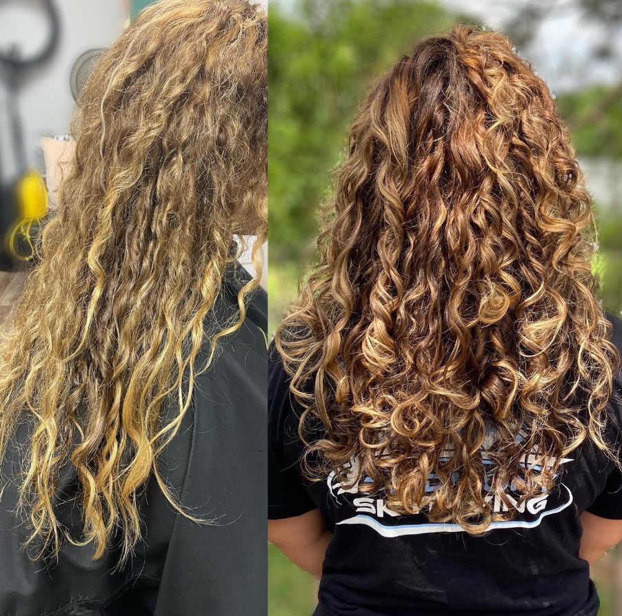 Curly hair done by the curly hair experts at Rocol Beauty Studio in Charlotte, NC